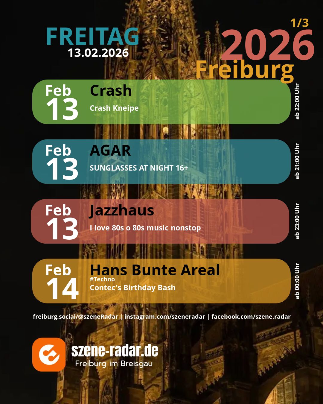 szene-Radar Social Media - 13.02.2026